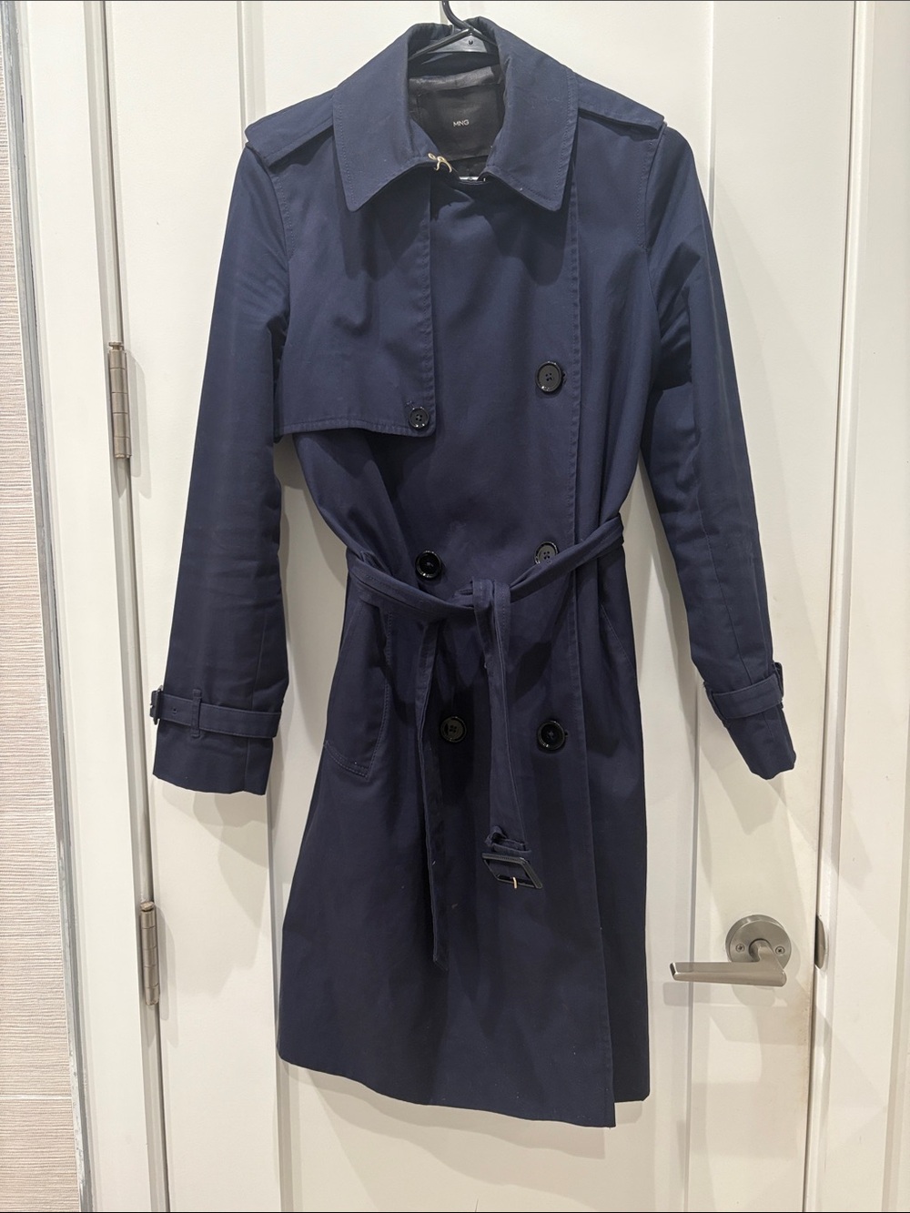 Woman’s Navy Trench Coat - Classic Double-Breasted Style